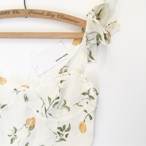 NWT Reformation Christine Dress Citron - Picture 8 of 14